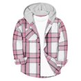 thumbnail image 4 of YunPes Boys Flannel Buffalo Plaid Hooded Jacket Button Down Oversized Cotton Coat Fall Winter Warm Christmas Outwear, 4 of 4