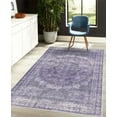 thumbnail image 4 of Vintage Decorative Rug, Weathered Style Print of Medallion Ornaments and Bohemian Flourishes, Quality Carpet for Bedroom Dorm and Living Room, 6 Sizes, Dark Indigo Blue Violet, by Ambesonne, 4 of 4
