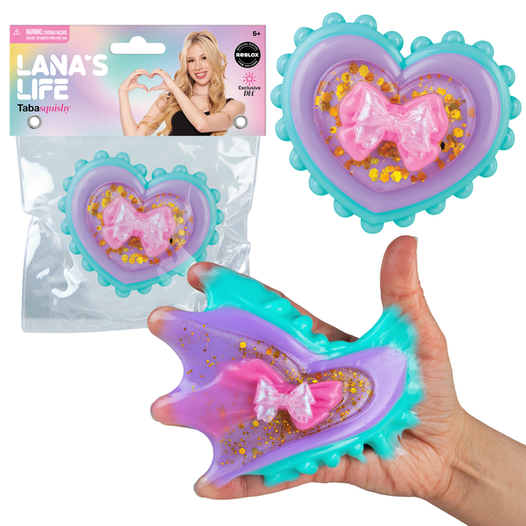 Lana's Life TABA Squishy Bowtie Heart - Includes Exclusive DLC Digital Item - Lana Rae Inspired TABA Squishy Toys - Soft, Sticky Stress Ball Toys - Fidget Toys and Gifts for Kids and Adults
