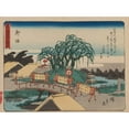 thumbnail image 2 of Andō Hiroshige 18x14 Gold Ornate Wood Frame and Double Matted Museum Art Print Titled - Tokaido Gojusantsugi, Pl.36 (1868-1912), 2 of 4