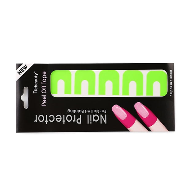 Minnieouse 1 Juego de cinta pelacables pegatinas para protección de la Arte de uñas cian CE0896-05B