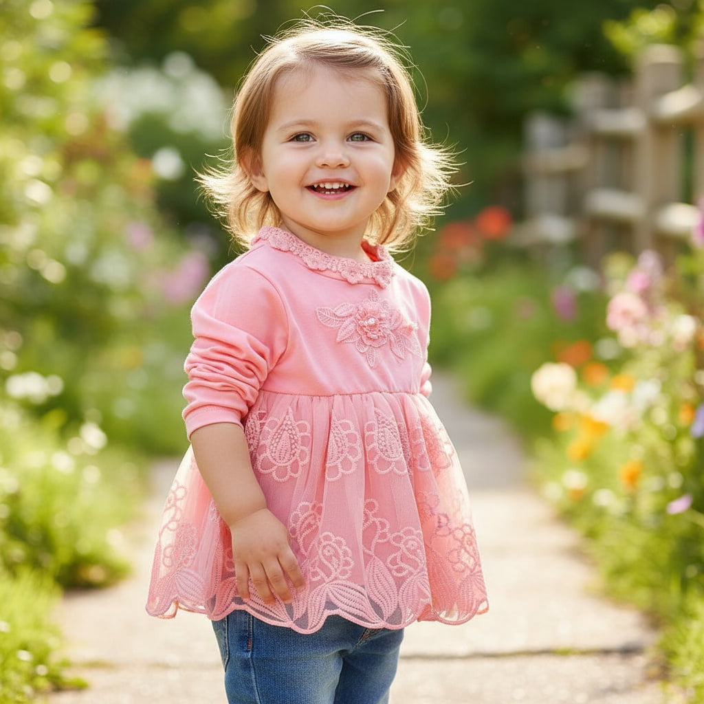 Peacolate 6M-4Years Spring Autumn Baby Girls Sets Denim 3 Pcs Clothes Long Sleeve T-Shirt Denim Jacket and Jeans,Pink,3-4years