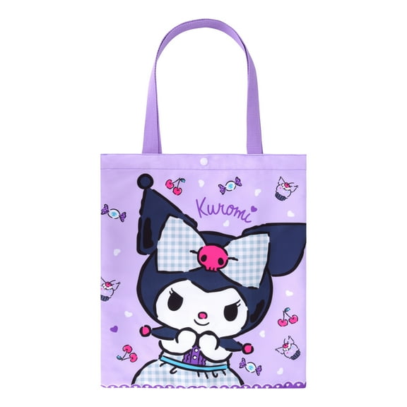Roffatide Unisex Canvas Anime Kuromi Tote Shoulder Bag, Purple, 1-Piece
