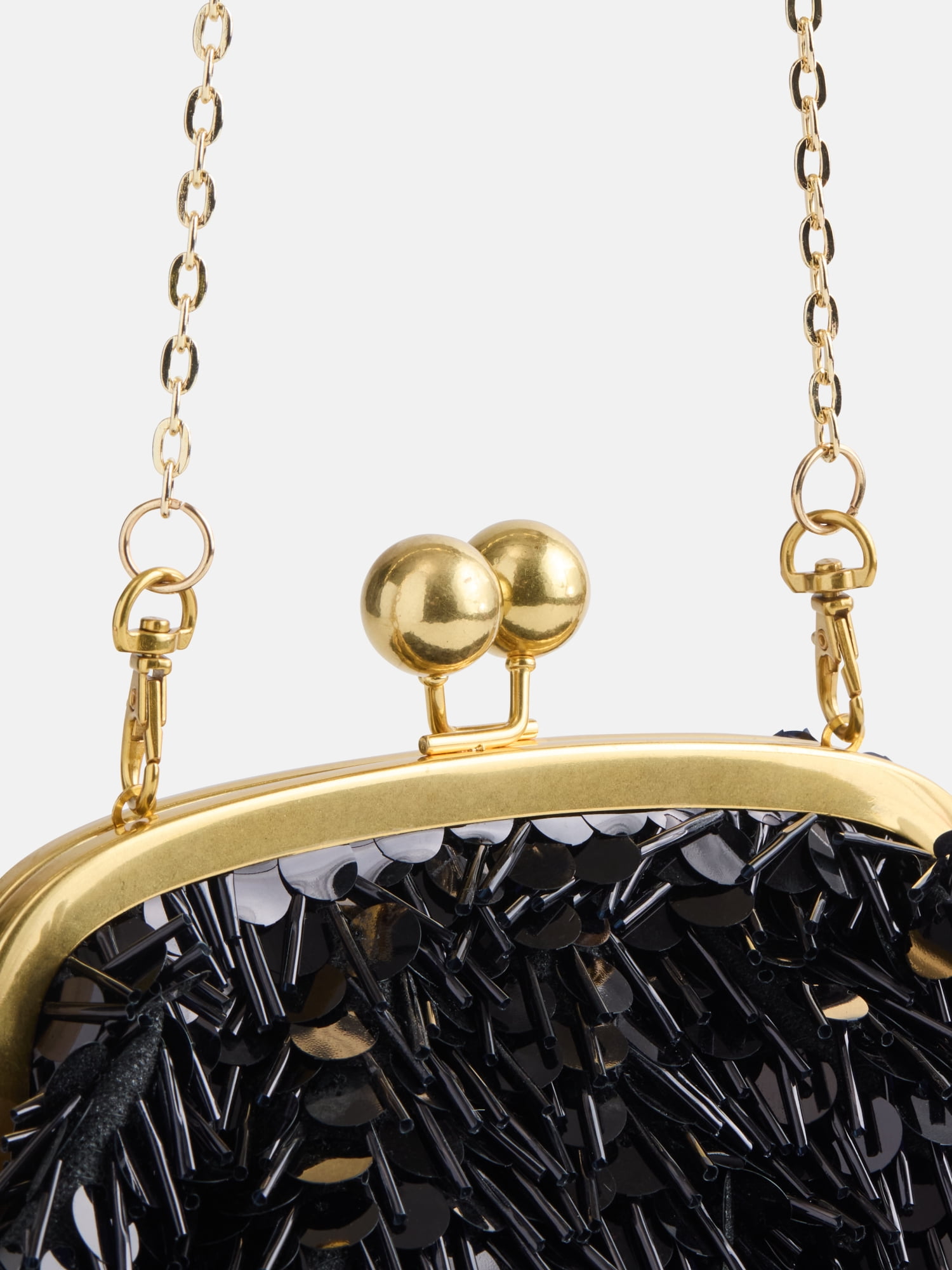 Free Assembly Women's Sequin Clutch, Black