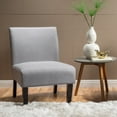 thumbnail image 6 of Noble House Cassandra Fabric Slipper Chair, Light Gray and Black, 6 of 7