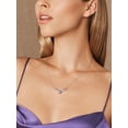 thumbnail image 2 of Collar de plata para mujer Silvora Collares con colgante único de cuerno de ciervo Cristal sintético Piedra natalicio Regalos de Navidad para mamá, hija, esposa, 2 of 8