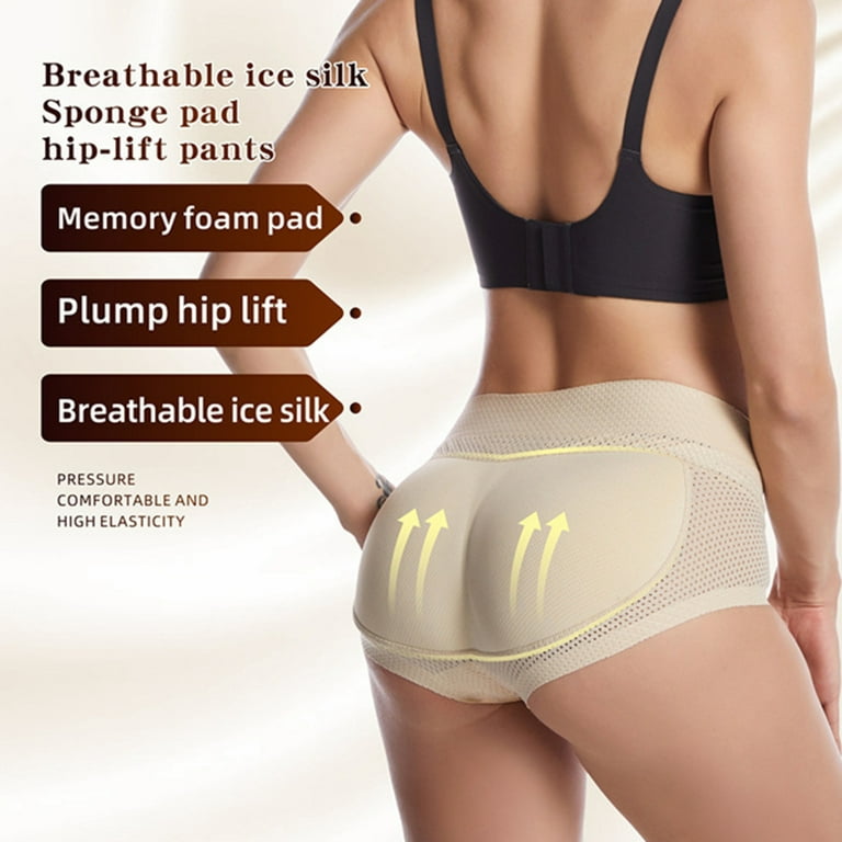 Women Hip Enhancer Panty Shapewear Plump Hip Lift Memory Foam Pad Straight  Up Immediately M Skin Color 