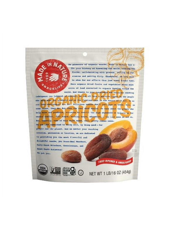 Made in Nature Organic Dried Apricot Fruit, 16 oz (1 Pack)