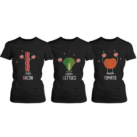 Cheerleading BLT Bacon Lettuce and Tomato Trio Friends T-shirts - BFF