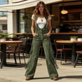 thumbnail image 7 of BLVB Vintage Overalls for Women Tassel Wide Leg Bib Pants Women Adjustable Romper Jumpsuit with Pockets, 7 of 7