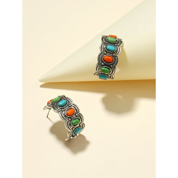 ERDOUY Retro New Unique Design Style Dangle Drop Earrings for Women Ethnic Bohemian Vintage Jewelry (Multicolour)