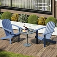 thumbnail image 2 of GVN Folding Chair, Patio Chair, Acacia Wood Lounge Patio Adirondack Chair with Inclined Seat-Blue, 2 of 8