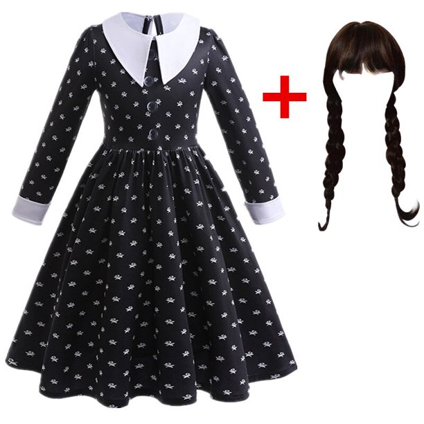 Vestido de fiesta de noche para niños, traje gótico de moda para carnaval, Halloween, eventos negros, Vestido de Cosplay, 4-10T