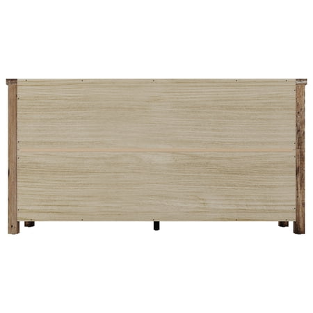 Home Design Racine 6 Drawer Dresser, Vintage Oak