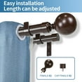 thumbnail image 2 of Urbanest Steel Ball Manhattan 1" 3/4" Double Drapery Curtain Window Rod Set - 48" to 84", Bronze, 2 of 6