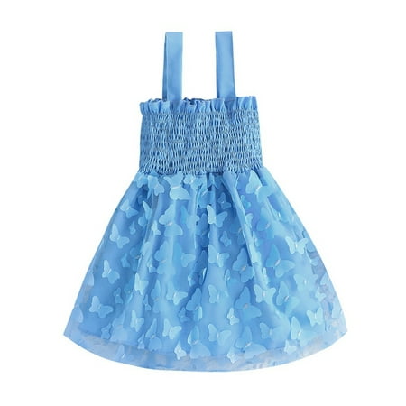 

Baby Girls Tutu Dress Toddler Sleeveless Tulle Dress Butterfly Birthday Party Princess Sundress