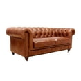 thumbnail image 5 of Pasargad Home Chester Bay 2 Seat Genuine Leather Tufted Loveseat in Brown, 5 of 5
