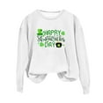 thumbnail image 4 of Fadeal Chandail en Molleton pour Femmes St Patricks Printemps Col Rond Imprimé Lettre St. Day Ample Décontracté Chandail à Capuchon St Patricks Day Chemise Femmes Blanc L, 4 of 4