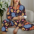thumbnail image 6 of Pajama Sets for Women 2 Pcs, hand drawn flowers_A Button Down Long Sleeve Sleepwear Lounge PJ Sets, 6 of 6