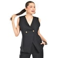 thumbnail image 4 of Set de lino sin mangas Roman Fashion /Juvenil, 0210 (Negro) negro M, 4 of 6