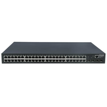 Intellinet 48-Port Gigabit Ethernet Web-Managed Switch with 4 SFP Ports | Fanless, SNMP, QoS, VLAN, ACL, IEEE 802.1x, 19" Rackmount | NDAA Compliant