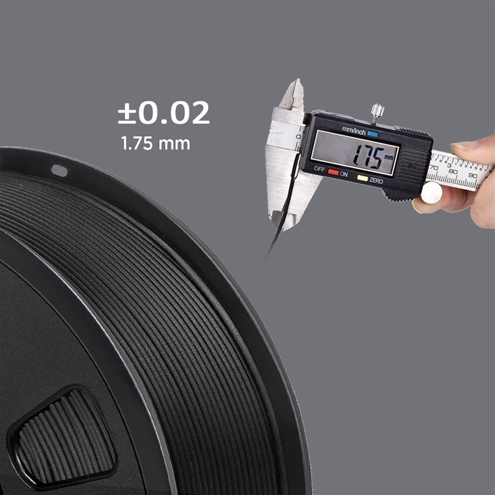 Carbon Fiber 3D Printer Filament Black 1.75mm PLA Filament High-Accuracy +/- 0.02 mm Easy to Print for 3D Printing