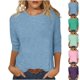 thumbnail image 1 of Sudadera con cremallera para mujer,Camiseta estampada para mujer, cuello redondo, manga 3/4, corte holgado informal, tela de imitación de rejilla, ideal para uso diario y en casa, sopatenor, 1 of 8