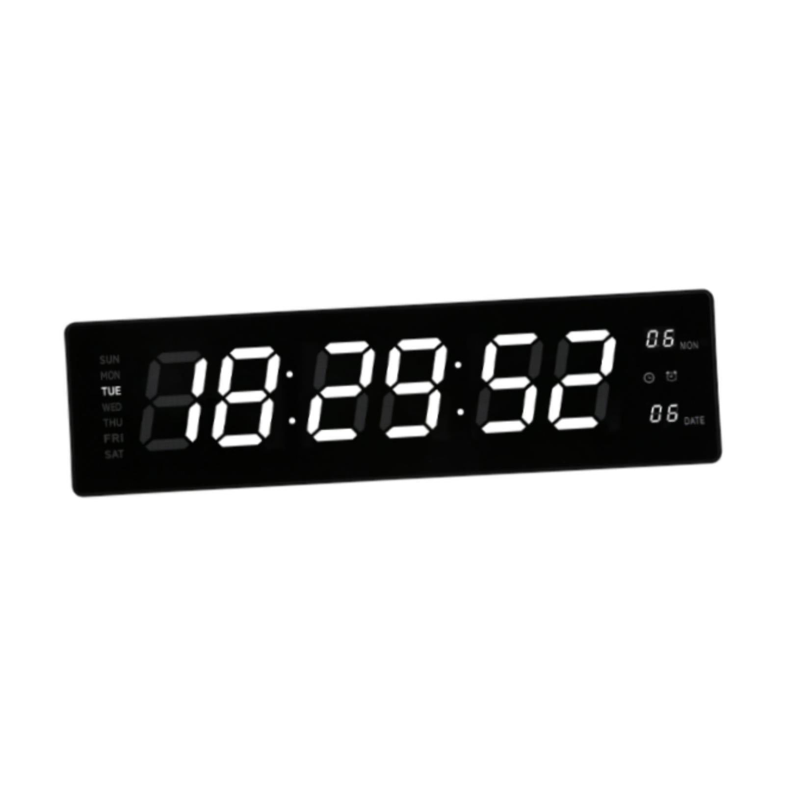Baoblaze LED Digital Clock Bedroom Display Date Calendar Bar Wall Hanging Alarm Clock White