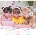thumbnail image 5 of TCJJ Unicorn Headphones for Girls Kids for School, Kids Bluetooth Headphones with Microphone & 3.5mm Jack, Teens Toddlers Wireless Headphones with Adjustable Headband for Tablet/PC, 5 of 7