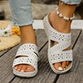 thumbnail image 7 of LOVZFMLL Wedge Sandals for Women 2025 Slip On Open Toe Comfort Walking Clogs Sandals Casual Outdoor Summer Beach Vacation Slides Sandals White 8.5, 7 of 7
