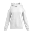 thumbnail image 3 of Women's Cutout Off-Shoulder Hoodies, Loose Long Sleeve Pullover Sweatshirt, Fashion Versatile Streetwear Blouses with Pockets, 3 of 6