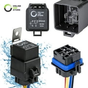 40/30 Amp Waterproof Relay Switch Harness Set - 12V DC 5-Pin SPDT Automotive Relays 12 AWG Hot Wires