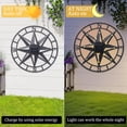 thumbnail image 4 of Solar Compass Wall Decor – LED Light Metal Art,Outdoor/Indoor Wall Hanging,Decorative Ambient Light for Patio, Garden & Living Room, 4 of 11