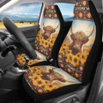 thumbnail image 2 of XYZCANDO Front Seats Protector Highland Cattle 2 Pack Front Car Seat Covers Waterproof Vehicle Van Truck Soft Breathable Car Front Seat Covers, 2 of 10