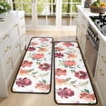 thumbnail image 4 of Kitchen Rugs Sets Of 2,Pioneer Flower Floral Print Pattern Anti Fatigue Kitchen Mat Rugs Non Slip Washable,Decorative Kitchen Floor Mats for Kitchen,Sink,Laundry,17"x47"+17"x47", 4 of 5
