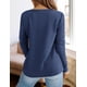 thumbnail image 5 of Camiseta PRETTYGARDEN Cuello en V Manga Larga Tela Waffle Azul Marino M, 5 of 5