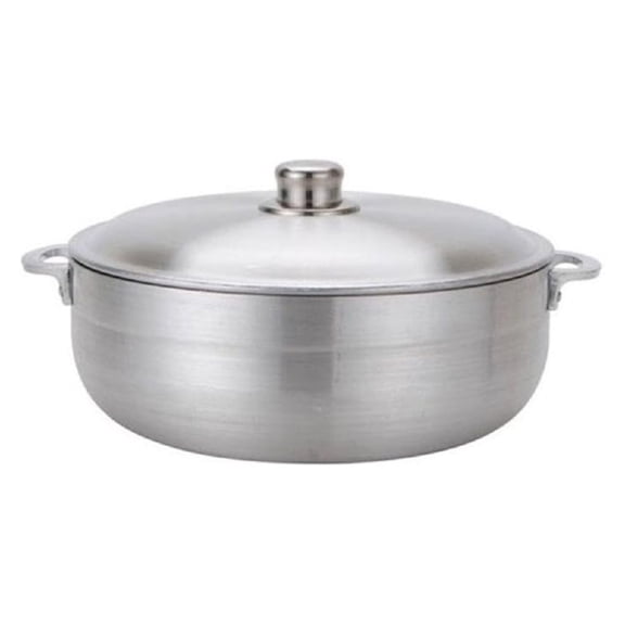 Aluminum Heavy Gauge Caldero Dutch Oven With Aluminum Lid,Silver (18.5QT)