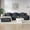 Dark Gray, variant on Leumius 113" L-Shaped Modular Sectional Sofa,Corduroy Fabric Upholstered 3 Seater Couch with Deep Seat and Movable Ottoman,No Assembly,Black