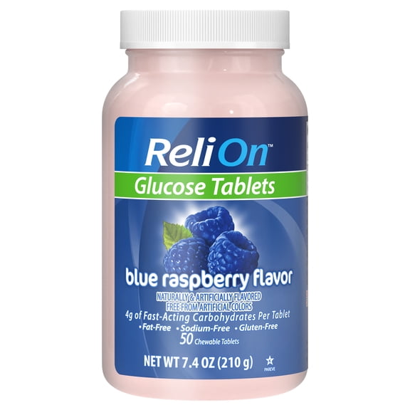 RELION Raspberry Glucose Tabs, 50ct