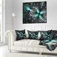 thumbnail image 2 of Designart Glittering Dark Green Fractal Flower - Floral Throw Pillow - 18x18, 2 of 4