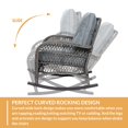 thumbnail image 3 of W WARMHOL Outdoor Wicker Rocking Chair with Thickened Cushions, Gray, Set of 2, Garden, Backyard, 3 of 7