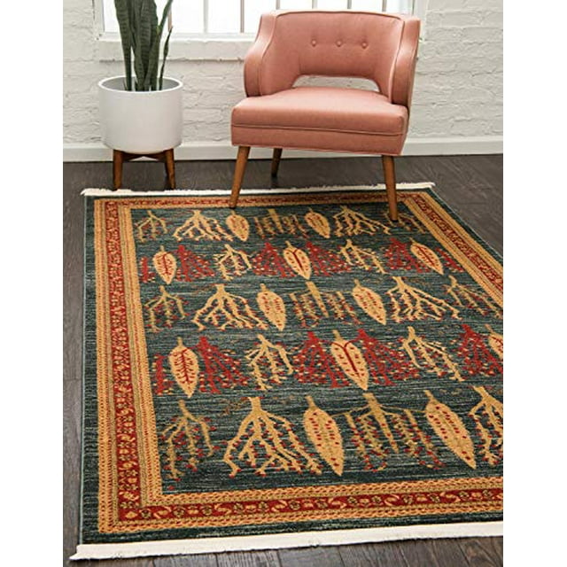 Unique Loom Fars Collection Tribal Modern Casual Area Rug, 3 Feet 3 Inch x 5 Feet 3 Inch, Navy Blue/Tan