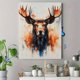 thumbnail image 4 of Qisvanset Framed Canvas Wall Art 12x16 Inch Watercolor Canadian Moose Hangable Wall Art, 4 of 5