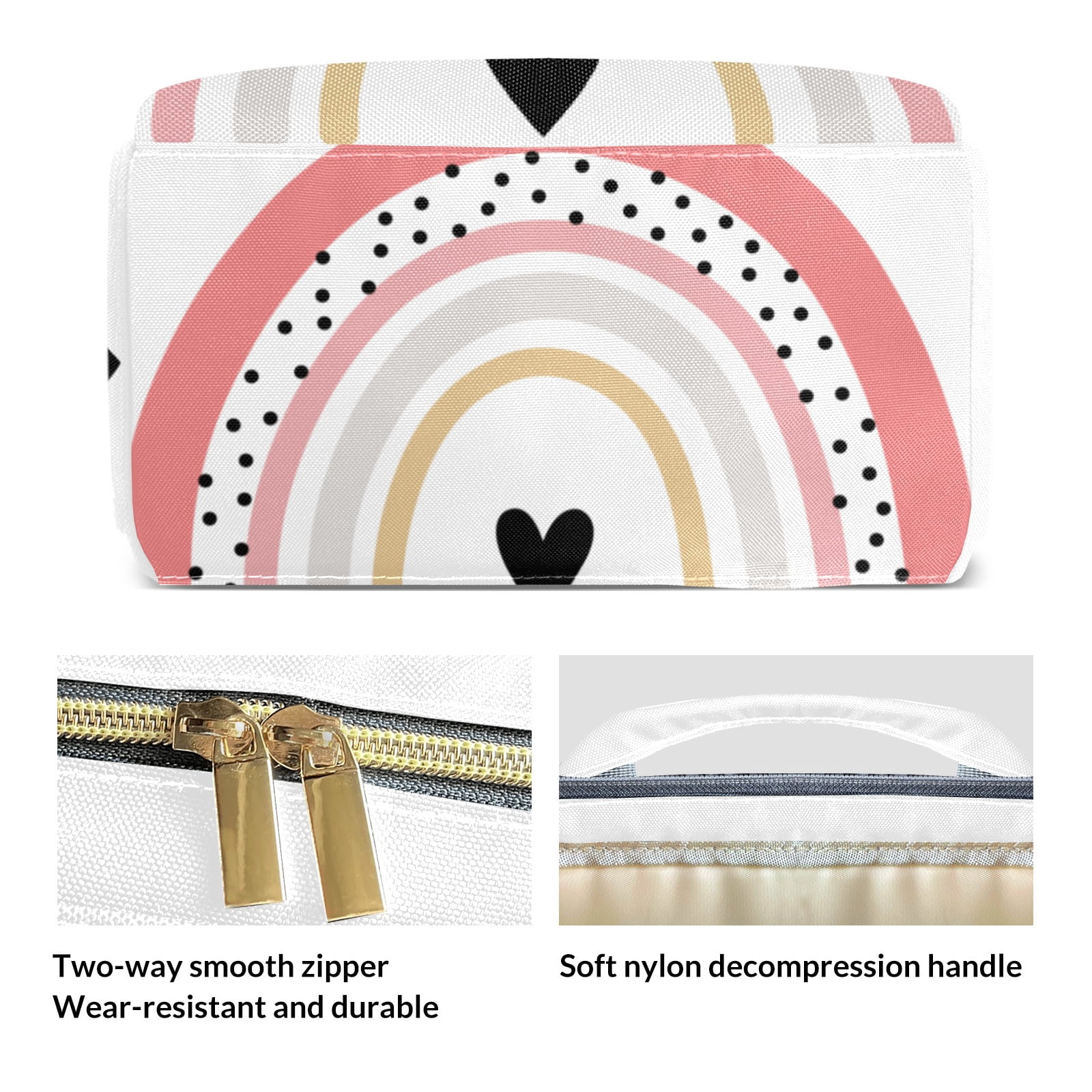 Rainbow Diaper Backpack – Large Capacity, Insulated Baby Bottle Pocket, Multifunctional Mommy Bag for Boys & Girls