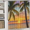 thumbnail image 6 of Autua Sunset Palm Trees Beach Shower Curtain Decoration with Hooks, Chic Modern Bathroom Decor 36"x72, 6 of 7