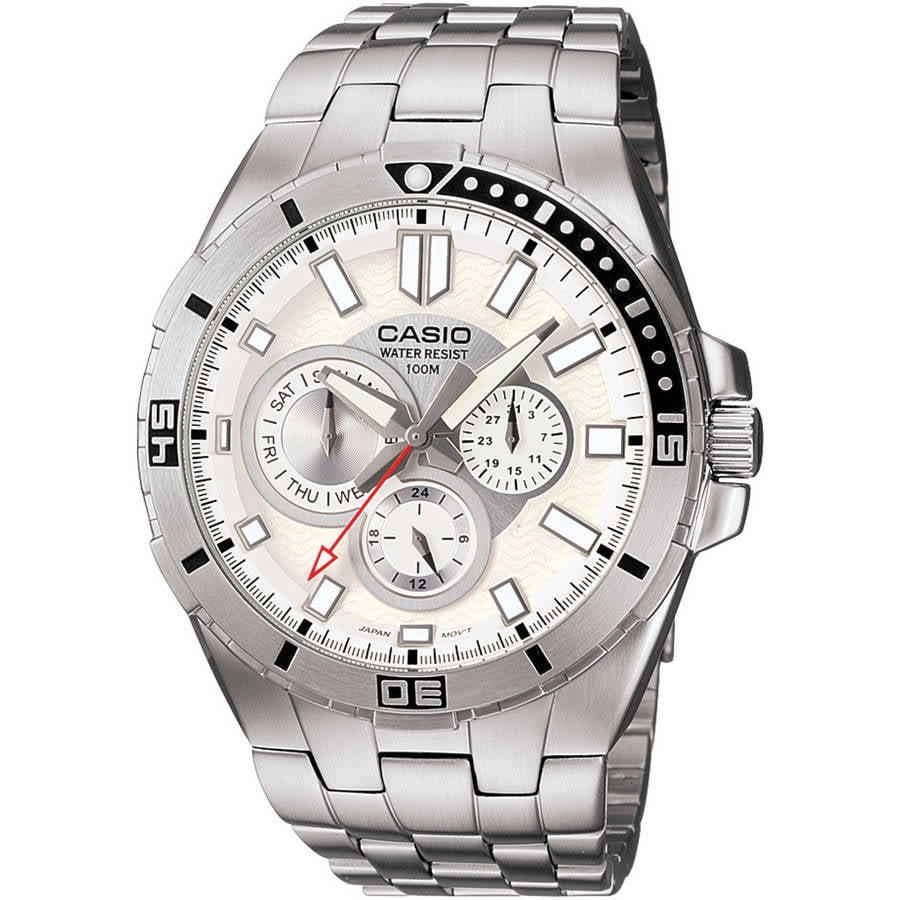 casio dive style stainless steel men's watch