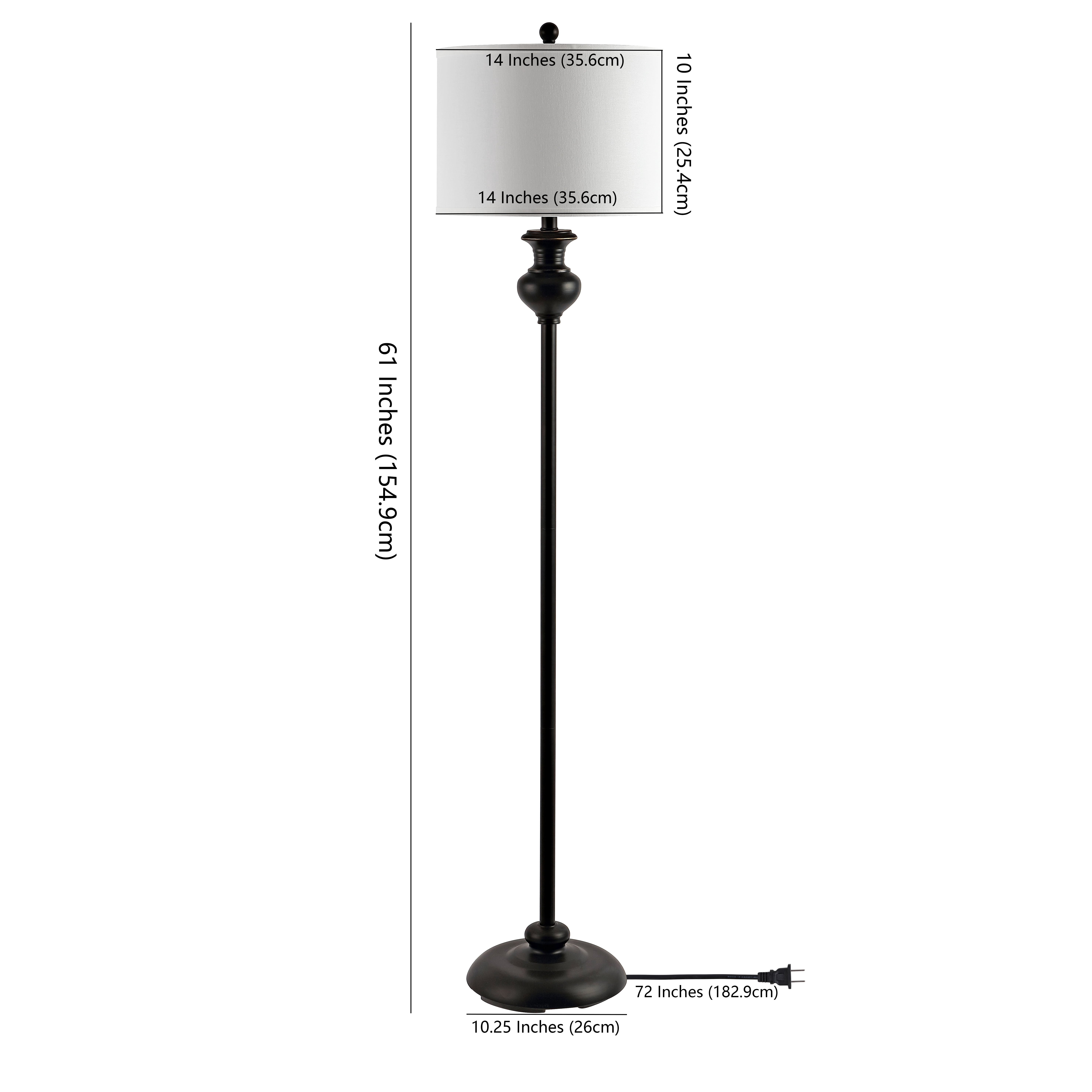 SAFAVIEH Erlan 61 in. H Rustic Floor Lamp, Antique Black