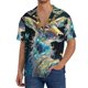 thumbnail image 1 of Fotbe Colorful Stained Glass Deer Camisa Estampada de Manga Corta para Hombre, Casual de Verano, Estilo Playero, Sin Arrugas-3X-Large, 1 of 5