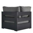 thumbnail image 4 of Modular Lounge Corner Chair, Grey Gray, Aluminum Metal, Outdoor Patio Balcony Cafe Bistro Garden Hospitality Restaurant, Modern Contemporary HB36554, 4 of 8