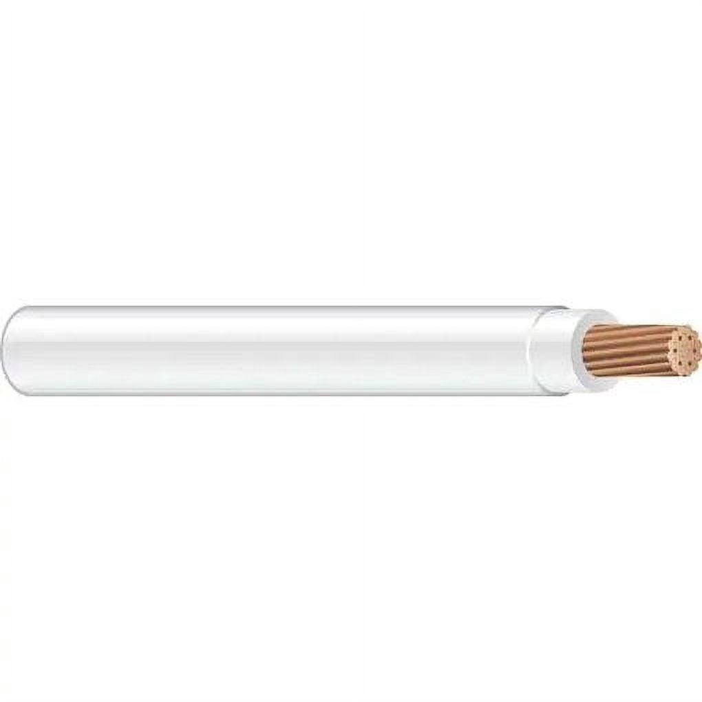 THHN Building Wire, Copper, 6 AWG, 1C, White, Stranded, 100 ft 20494108